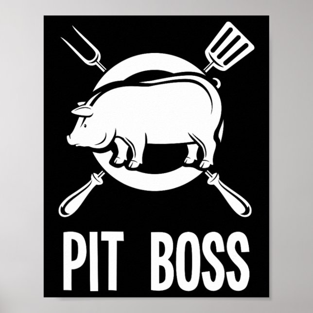 Pit Boss Shirt Bbq Funny Pitmaster Pig Grilling Gi Poster (Front)