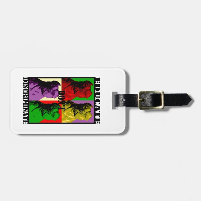 PIT BULL 4 SQUARE EDUCATE LUGGAGE TAG (Front Horizontal)