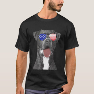 Pit Bull 4th Of July Dog Men American Flag T-Shirt