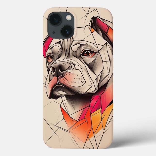 Pit Bull Abstract Portrait  Case-Mate iPhone Case (Back)