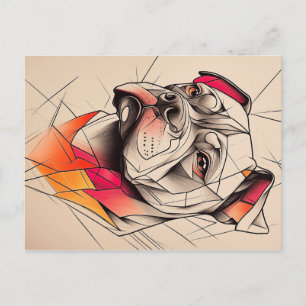 Pit Bull Abstract Portrait Postcard