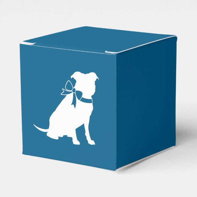 Pit Bull Baby Shower Pitbull Dog Blue Boy Favour Box (Front Side)