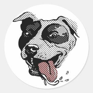 Pit Bull Big Dot Classic Round Sticker