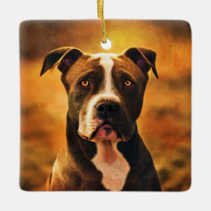 Pit Bull Ceramic Ornament