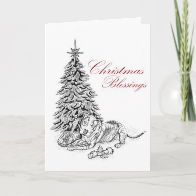 Pit bull Christmas card (Front)