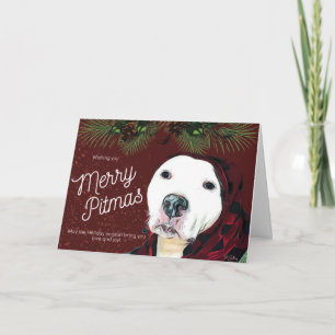 Pit Bull Christmas "Merry Pitmas"  Greeting Card