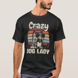 Pit Bull Crazy Dog Lady Vintage Mother's Day Retr T-Shirt