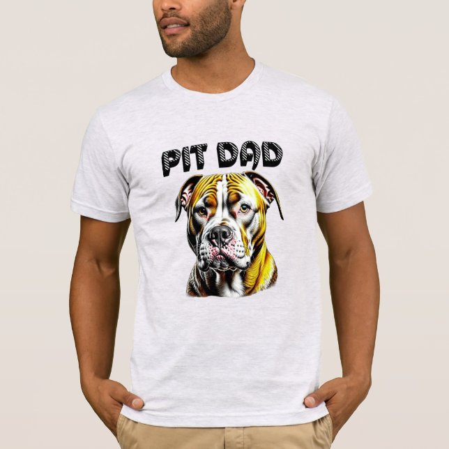 Pit Bull Dad | Dog Lover's  T-Shirt (Front)