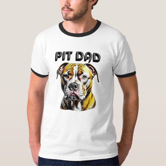 Pit Bull Dad | Dog Lover's  T-Shirt (Front)