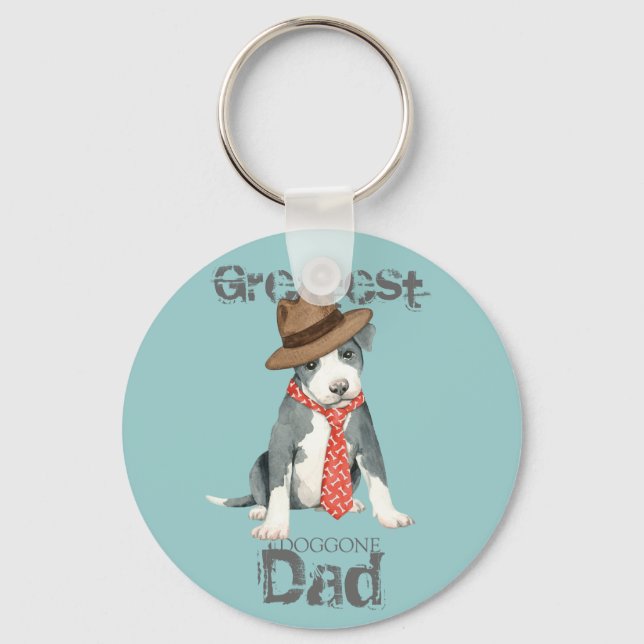 Pit Bull Dad Key Ring (Front)