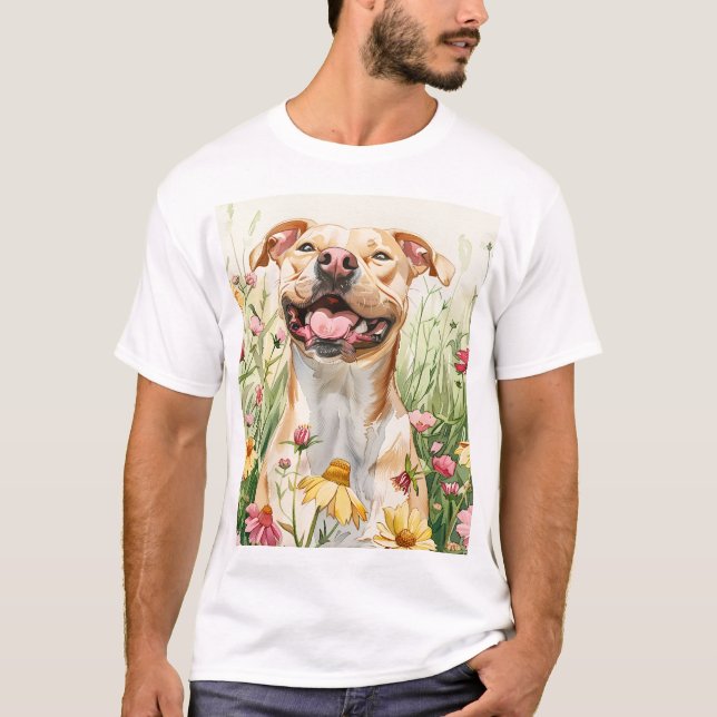 Pit Bull Dad Shirt – Watercolor (Front)