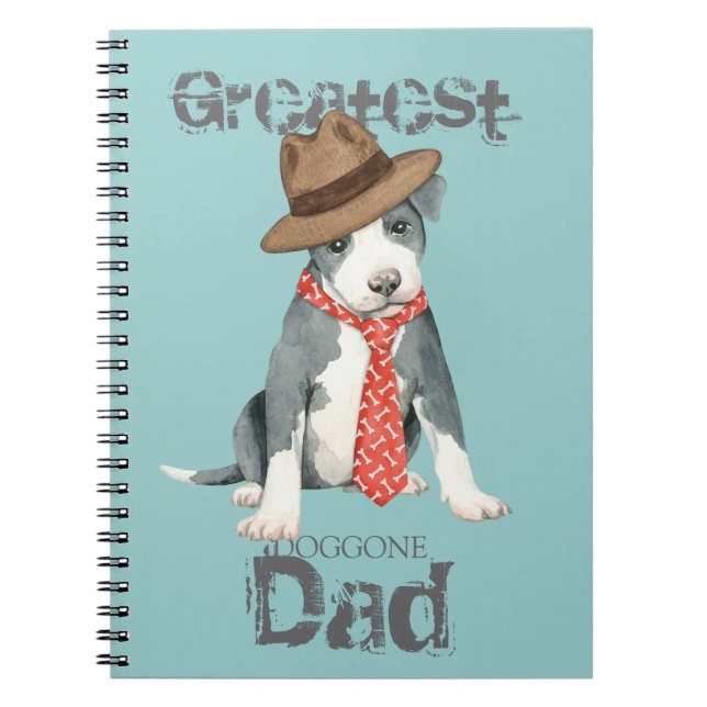 Pit Bull Dad Spiral Notebook (Front)