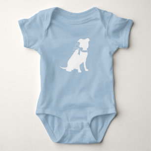 Pit Bull Dog Baby Shower Blue Boy Pitbull Bodysuit