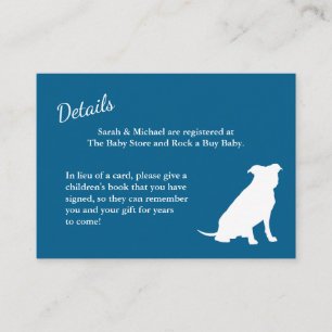 Pit Bull Dog Baby Shower Blue Boy Pitbull Enclosure Card