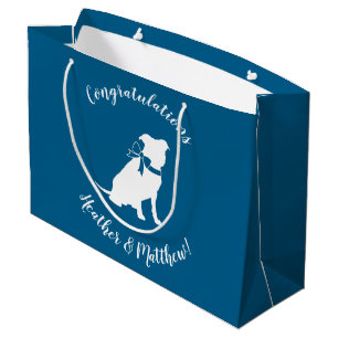 Pit Bull Dog Baby Shower Blue Boy Pitbull Large Gift Bag
