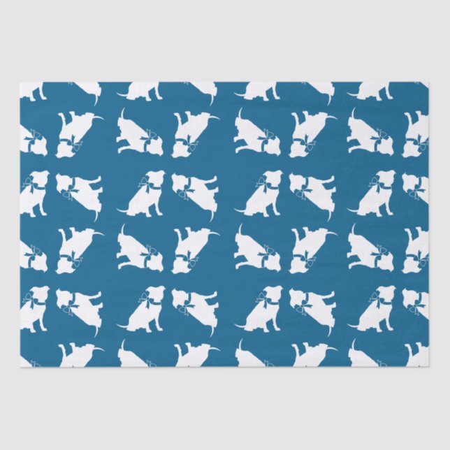 Pit Bull Dog Baby Shower Blue Boy Pitbull Tissue Paper (Front)