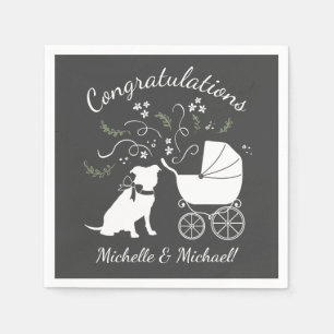 Pit Bull Dog Baby Shower Gender Neutral Pitbull Napkin