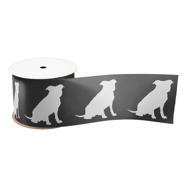 Pit Bull Dog Baby Shower Gender Neutral Pitbull Satin Ribbon (Spool)