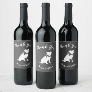 Pit Bull Dog Baby Shower Gender Neutral Pitbull Wine Label