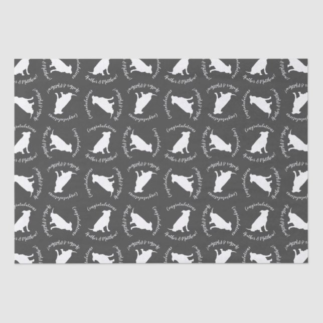 Pit Bull Dog Baby Shower Gender Neutral Tissue Paper (Front)