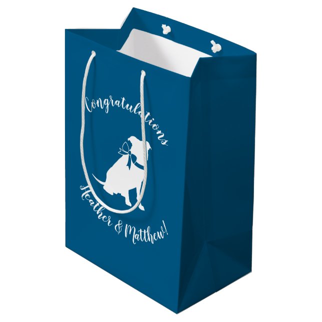 Pit Bull Dog Baby Shower Medium Gift Bag (Back Angled)