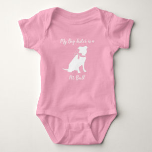 Pit Bull Dog Baby Shower Pink Girl Pitbull Baby Bodysuit