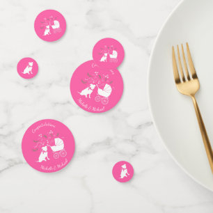 Pit Bull Dog Baby Shower Pink Girl Pitbull Confetti