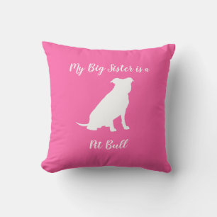 Pit Bull Dog Baby Shower Pink Girl Pitbull Cushion