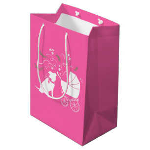 Pit Bull Dog Baby Shower Pink Girl Pitbull Medium Gift Bag