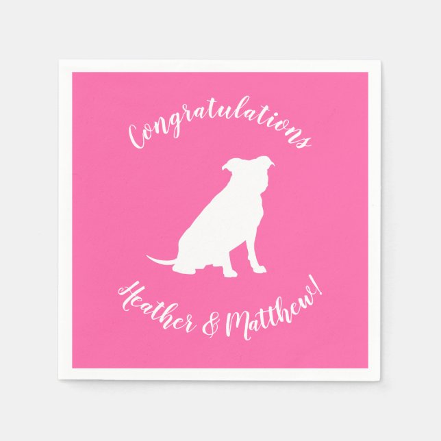 Pit Bull Dog Baby Shower Pink Girl Pitbull Napkin (Front)
