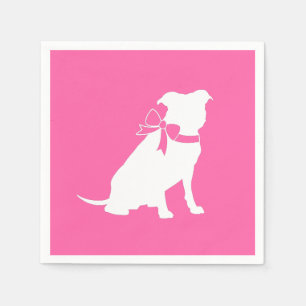 Pit Bull Dog Baby Shower Pink Girl Pitbull Napkin