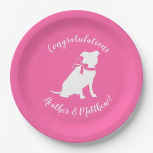 Pit Bull Dog Baby Shower Pink Girl Pitbull Paper Plate