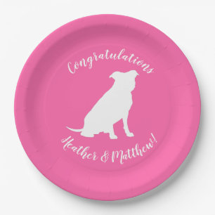 Pit Bull Dog Baby Shower Pink Girl Pitbull Paper Plate