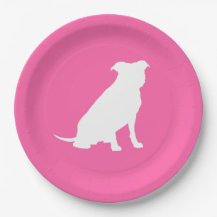 Pit Bull Dog Baby Shower Pink Girl Pitbull Paper Plate