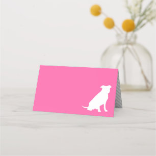 Pit Bull Dog Baby Shower Pink Girl Pitbull Place Card