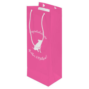 Pit Bull Dog Baby Shower Pink Girl Pitbull Wine Gift Bag
