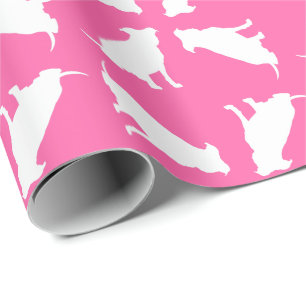 Pit Bull Dog Baby Shower Pink Girl Pitbull Wrapping Paper