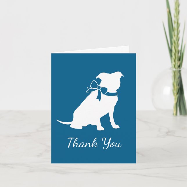 Pit Bull Dog Baby Shower Thank You Card (Front)