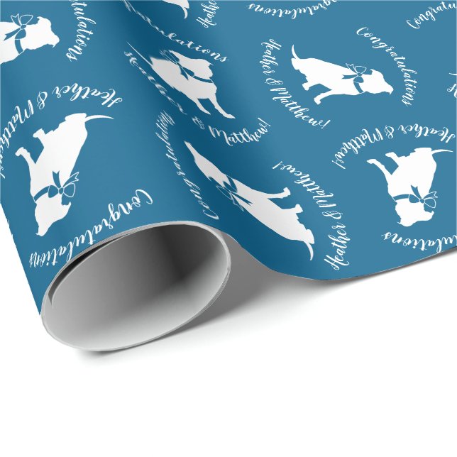 Pit Bull Dog Baby Shower Wrapping Paper (Roll Corner)