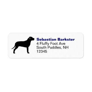 Pit Bull Dog Breed Silhouette Return Address