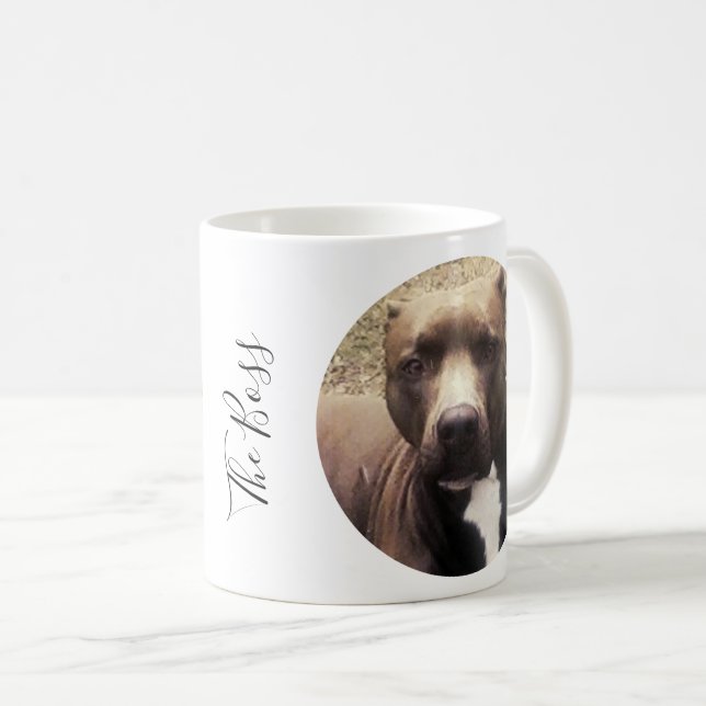Pit Bull Dog Custom Pet Photo Coffee Mug (Front Right)