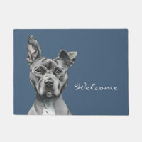 Pit Bull Dog Drawing Welcome