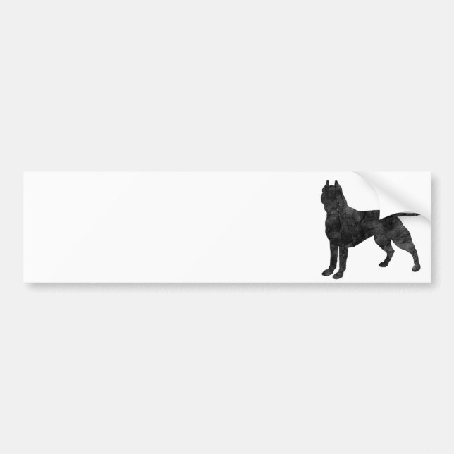 Pit Bull Dog Grunge Silhouette Bumper Sticker (Front)