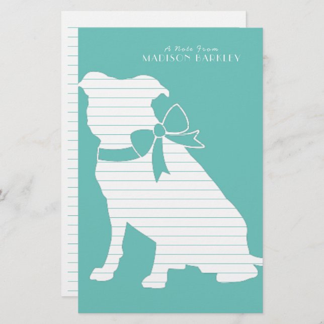 Pit Bull Dog Puppy Pitbull Stationery (Front/Back)