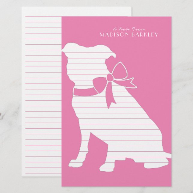 Pit Bull Dog Puppy Pitbull Stationery (Front/Back)