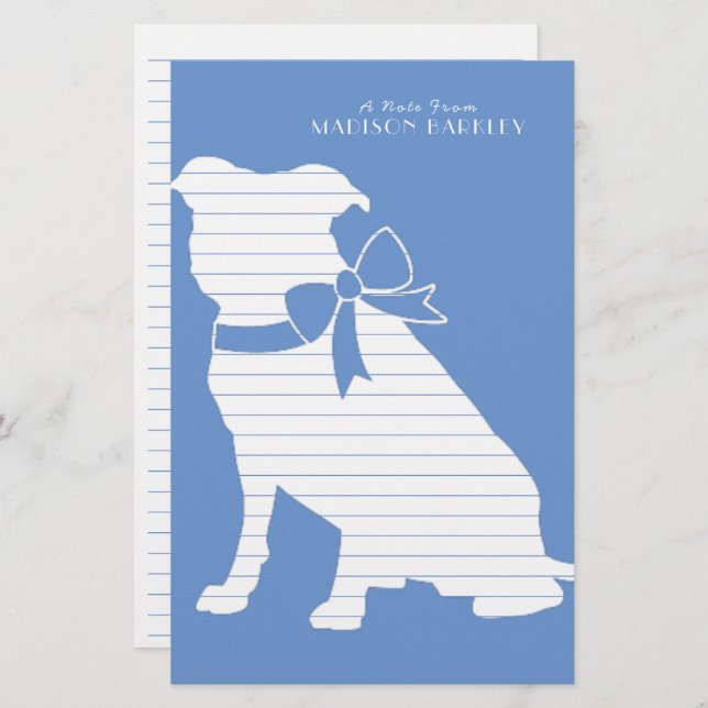 Pit Bull Dog Puppy Pitbull Stationery (Front/Back)