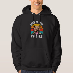 Pit Bull Dog Show Me Your Pitties Retro Vintage Pu Hoodie