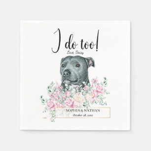 Pit Bull Dog Wedding Cocktail Napkins