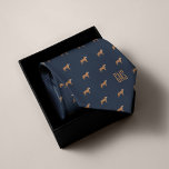 Pit Bull Dogs Pattern Monogrammed Tie<br><div class="desc">Pit Bull dogs pattern on a classic navy blue background. Personalize with a monogram to make it the perfect one of a kind gift.

Looking for a different color? No problem! Simply click the "Customize" button and select the background color of your choice.</div>