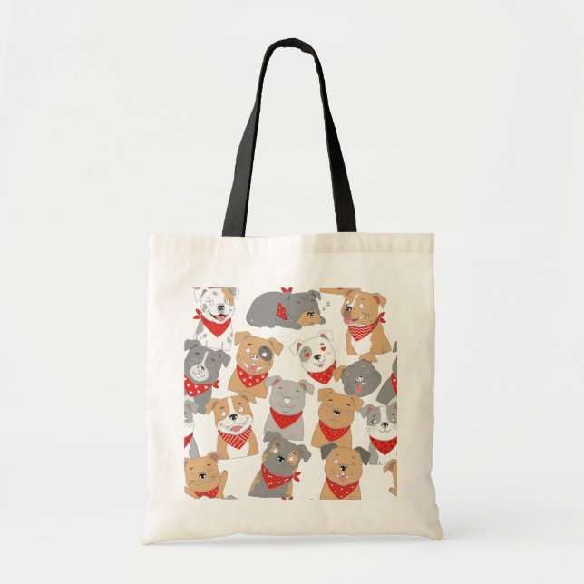 Pit Bull Faces Tote Bag (Front)